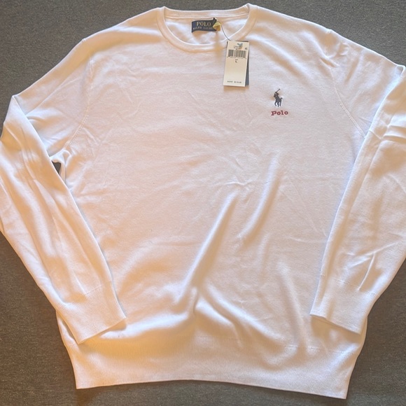 White polo Ralph Lauren sweater size L